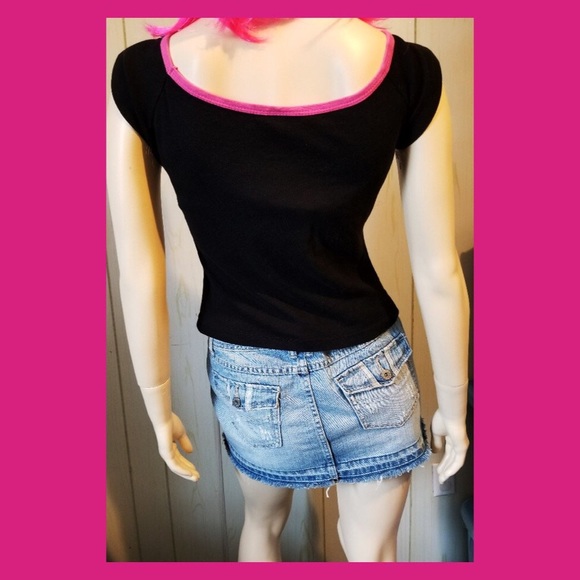 Vintage 90s Baby Girl Couture Glitter Logo Babydoll T-shirt - Picture 3 of 6